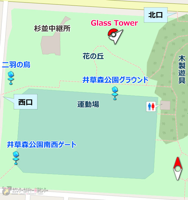 井草森公園マップ_北エリア_地図