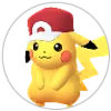 丸型-リストアイコン-レッドの帽子をかぶった「ピカチュウ」