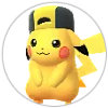 丸型-リストアイコン-ヒビキの帽子をかぶった「ピカチュウ」